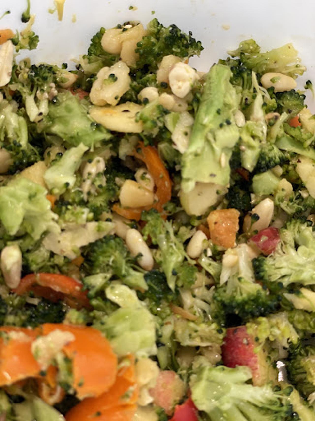 Broccoli Salad With Red Peppers And Pine Nuts